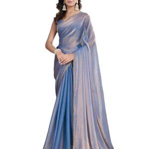 Sidhidata Women's Soft Fandy Silk Saree With Hand Work Lace Boarder & Comes With Unstitched Blouse Piece (Chhaava)